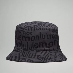 NWT Lululemon Both Ways Reversible Bucket Hat Logo Black M/L